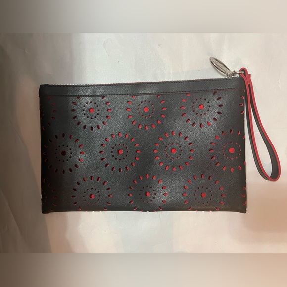 Carlos Santana Black & Red Gently Used Clutch - Picture 2 of 4